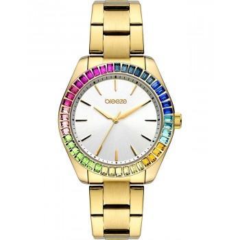 BREEZE Prismatic Crystals - 212411.7,  Gold case with Stainless Steel Bracelet