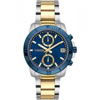 BREEZE Sparkly Crystals Chronograph - 712391.3,  Silver-Blue case with Stainless Steel Bracelet