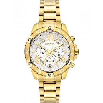 BREEZE Spectacolo Crystals Chronograph - 212441.1,  Gold case with Stainless Steel Bracelet