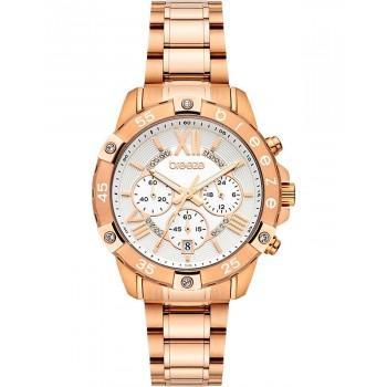 BREEZE Spectacolo Crystals Chronograph - 212441.4,  Rose Gold case with Stainless Steel Bracelet