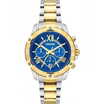 BREEZE Spectacolo Crystals Chronograph - 712441.3,  Gold case with Stainless Steel Bracelet