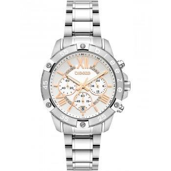 BREEZE Spectacolo Crystals Chronograph - 612441.1,  Silver case with Stainless Steel Bracelet