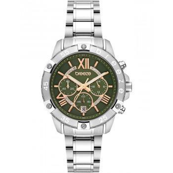 BREEZE Spectacolo Crystals Chronograph - 612441.7,  Silver case with Stainless Steel Bracelet