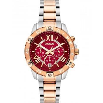 BREEZE Spectacolo Crystals Chronograph - 712441.6,  Rose Gold case with Stainless Steel Bracelet