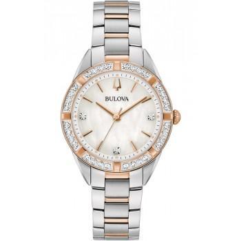 BULOVA  Ladies Collection Sutton Crystal - 98R281 Silver case with Stainless Steel Bracelet