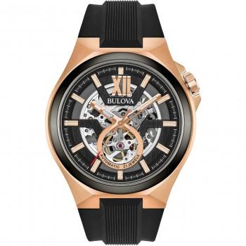 BULOVA Mechanical Automatic -  98A177  Rose Gold case with Black Rubber Strap 
