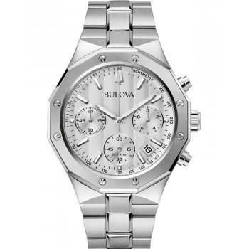 BULOVA Precisionist Chronograph - 96B408  Silver case with Stainless Steel Bracelet
