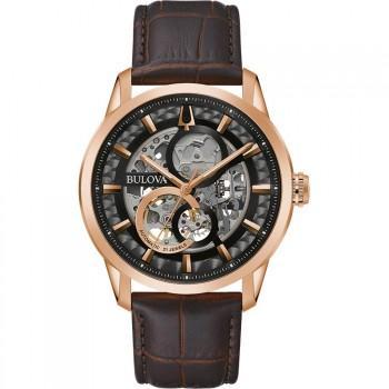BULOVA Sutton  Automatic - 97A169  Rose Gold case with Brown Leather Strap
