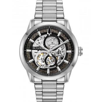 BULOVA  Sutton Collection Automatic Skeleton - 96A208 Silver case  with Stainless Steel Bracelet
