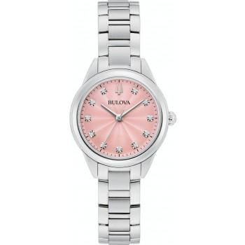 BULOVA Sutton Diamond Crystals - 96P249 Silver case with Stainless Steel Bracelet