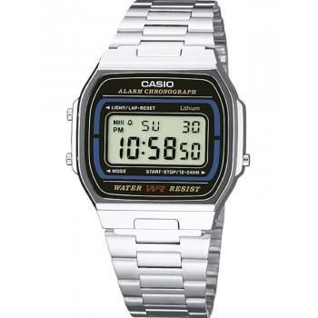 CASIO Collection - A-164WA-1VES, Silver case with Stainless Steel Bracelet