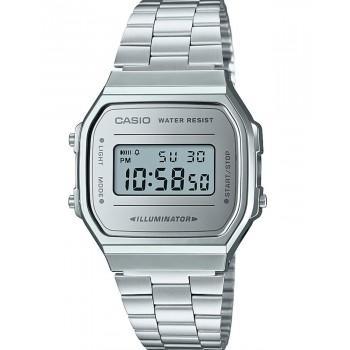 CASIO Collection - A-168WEM-7EF,  Silver case with Stainless Steel Bracelet