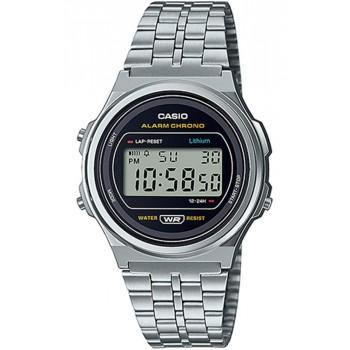 CASIO Collection - A-171WE-1AEF,  Silver case with Stainless Steel Bracelet