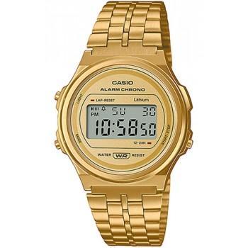 CASIO Collection - A-171WEG-9AEF,  Gold case with Stainless Steel Bracelet