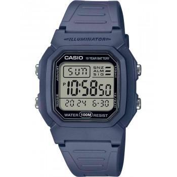 CASIO Collection Chronograph - W-800H-2AVES,  Blue case with Blue Rubber Strap 