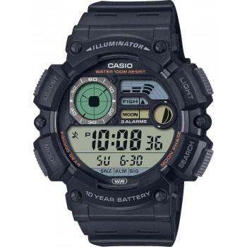 CASIO Collection Dual Time Chronograph - WS-1500H-1AVEF  Black case with Black Rubber Strap