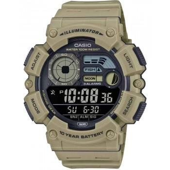 CASIO Collection Dual Time Chronograph - WS-1500H-5BVEF  Beige case with Beige Rubber Strap