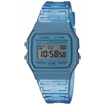 CASIO Collection - F-91WS-2EF,  Blue case with Black Rubber Strap 
