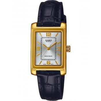 CASIO Collection - LTP-1234PGL-7A2EF,  Gold case with Black Leather Strap