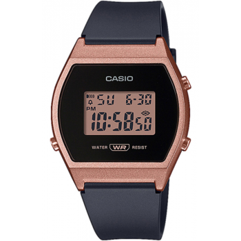 CASIO Collection - LW-204-1AEF,  Rose Gold case with Black Rubber Strap 