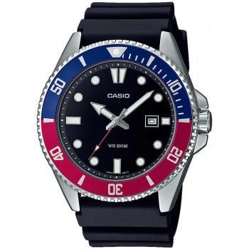 CASIO Collection - MDV-107-1A3VEF,  Silver case with Black Rubber Strap