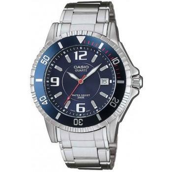 CASIO Collection - MTP-1053D-2AV,  Silver case with Stainless Steel Bracelet
