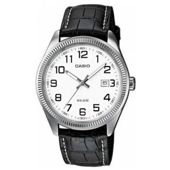 CASIO Collection - MTP-1302PL-7BVEF  Silver case with Black Leather Strap