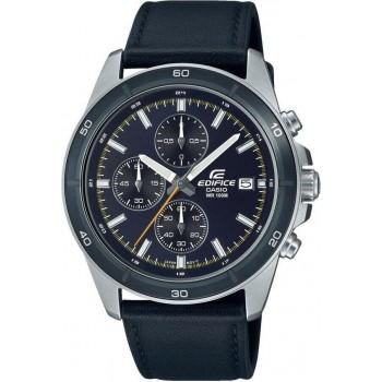 CASIO Edifice Chronograph  - EFR-526L-2CVUEF,  Silver case with Blue Leather Strap