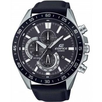 CASIO Edifice Chronograph - EFV-620L-1AVUEF,  Silver case with Black Leather Strap