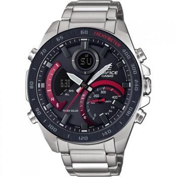 CASIO Edifice Solar Powered Premium  Chronograph - ECB-900DB-1AER,  Silver case with Stainless Steel Bracelet