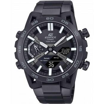 CASIO Edifice Sospensione Tough Solar Smartwatch Bluetooth Chronograph - ECB-2000DC-1BEF,  Black case with Stainless Steel Bracelet