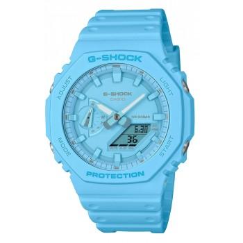 CASIO G-Shock Chronograph - GA-2100-2A2ER  Light Blue  case with Pink Rubber Strap