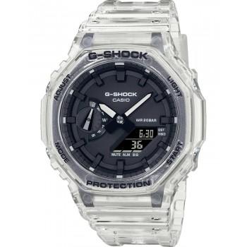 CASIO G-Shock Chronograph - GA-2100SKE-7AER  Transparent case with Transparent Rubber Strap
