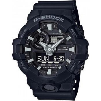 CASIO G-Shock Chronograph - GA-700-1BER  Black case with Black Rubber Strap