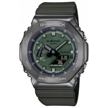CASIO G-Shock Chronograph - GM-2100B-3AER  Grey case with Green Rubber Strap