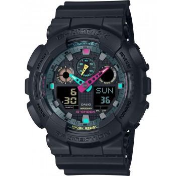 CASIO G-Shock Cronograph - GA-100MF-1AER,  Black case with Black Rubber Strap