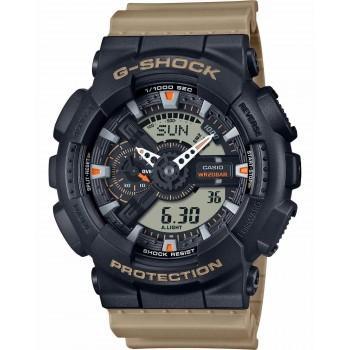 CASIO G-Shock Cronograph - GA-110TU-1A5ER,  Black case with Beige Rubber Strap