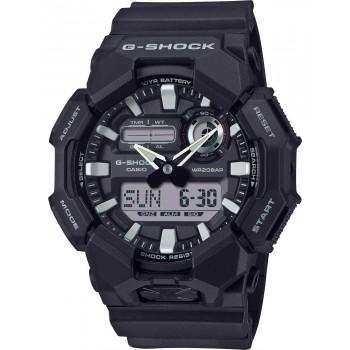 CASIO G-Shock Dual Time Chronograph - GA-010-1AER  Black case with Black Rubber Strap