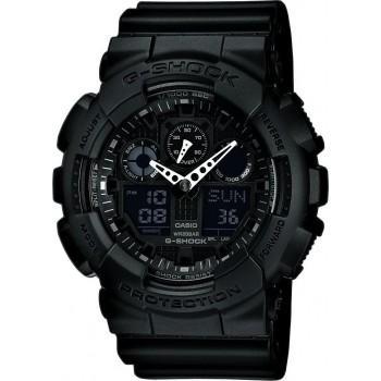 CASIO G-Shock Cronograph - GA-100-1A1ER Black case, with Black Rubber Strap