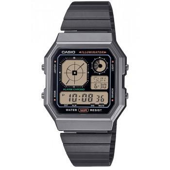 CASIO Vintage - A-130WEGG-1AEF  Grey case with Stainless Steel Bracelet