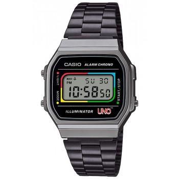 CASIO Vintage Collection UNO™ Collaboration Model - A-168WEPC-7AER  Grey case with Stainless Steel Bracelet