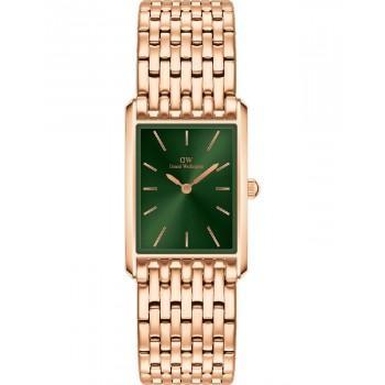 DANIEL WELLINGTON Bound 9-Link Emerald Sunray - DW00100704,  Rose Gold case with Stainless Steel Bracelet