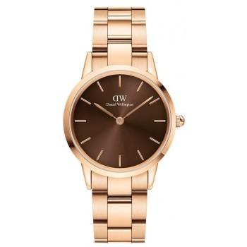 DANIEL WELLINGTON Iconic Link Amber - DW00100462, Rose Gold case with Stainless Steel Bracelet