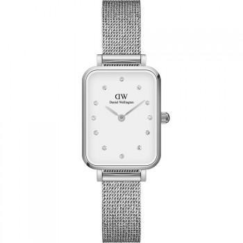 DANIEL WELLINGTON Quadro Lumine Pressed Sterling - DW00100597,  Silver case with Stainless Steel Bracelet