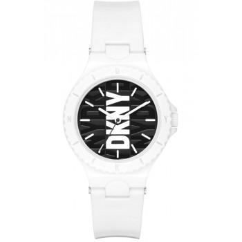 DKNY Chambers - NY6657  White case with White Rubber Strap