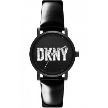DKNY Soho - NY6635, Black case with Black Leather Strap