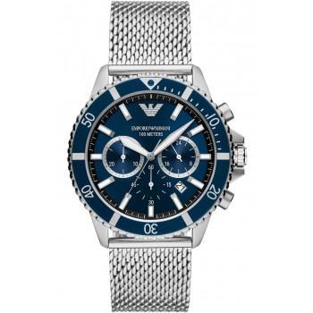 EMPORIO ARMANI Diver Chronograph - AR11587, Silver case with Stainless Steel Bracelet