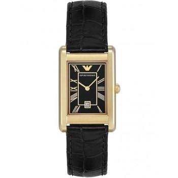 EMPORIO ARMANI Gino - AR11666  Gold case with Black Leather Strap