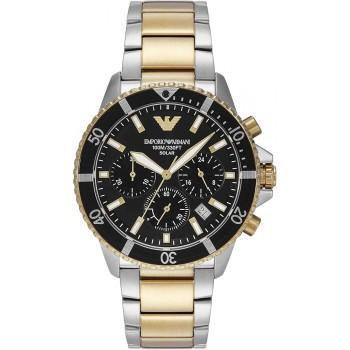 EMPORIO ARMANI Solar World Explorer Chronograph - AR11680, Silver case with Stainless Steel Bracelet