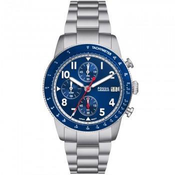 Fossil Sport Tourer Chronograph - FS6047, Silver case with Stainless Steel Bracelet